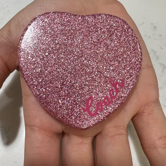 Coach Pink Glitter Heart Clutch - Picture 2 of 11